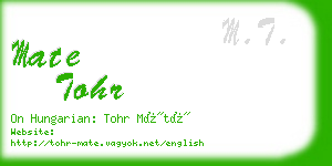 mate tohr business card